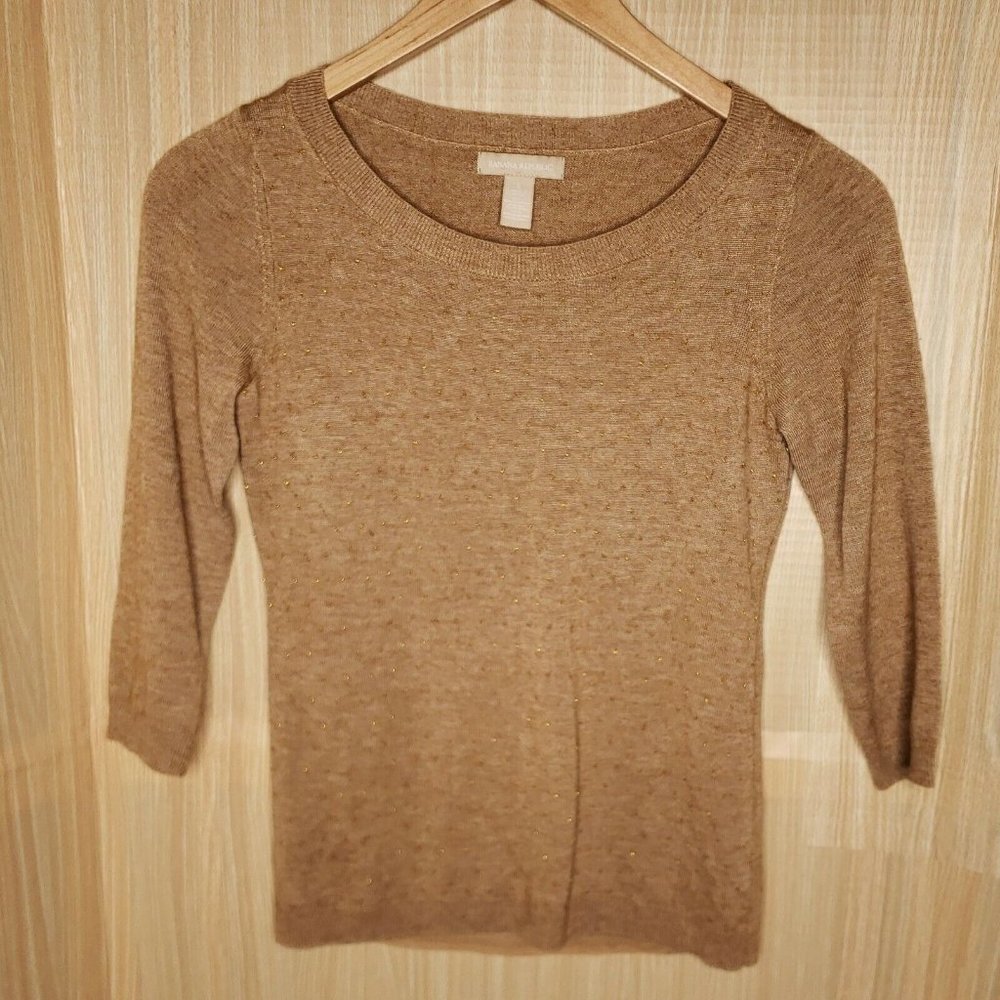 Banana Republic Womens Brown Wool Blend Embellished Sweater Small
